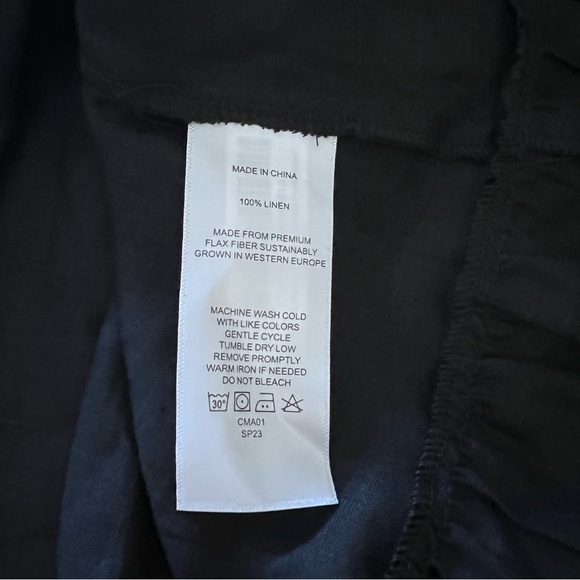 Quince 100% European Linen Smocked Mini Dress in Black - Picture 15 of 16